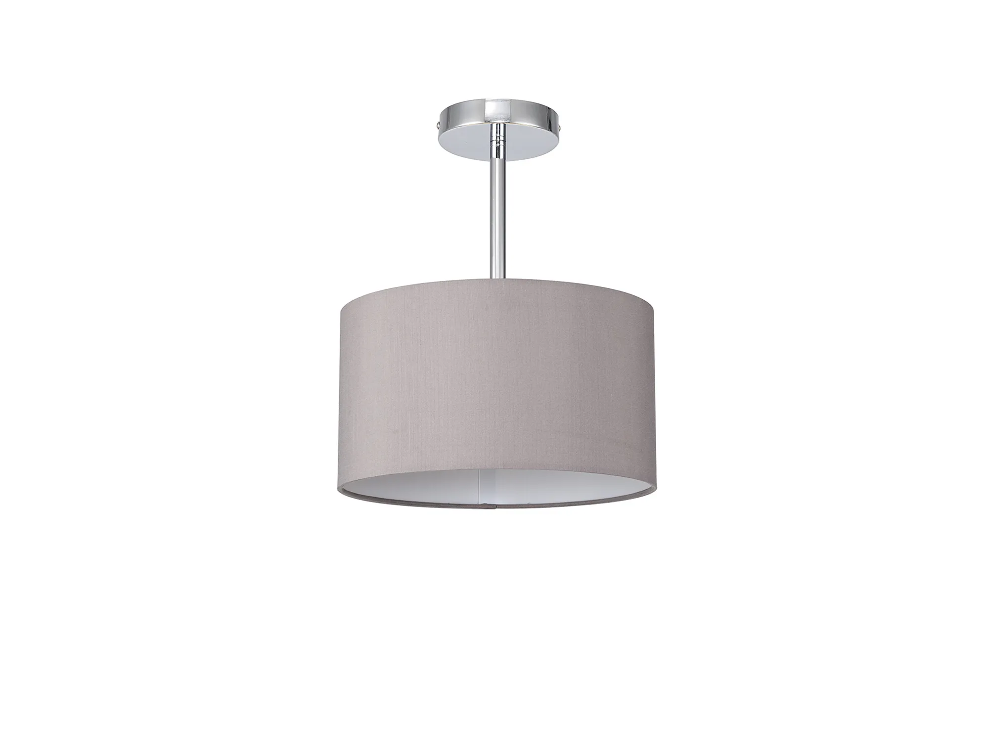 Baymont 30cm Semi Flush 1 Light Polished Chrome; Grey DK0086  Deco Baymont CH GR